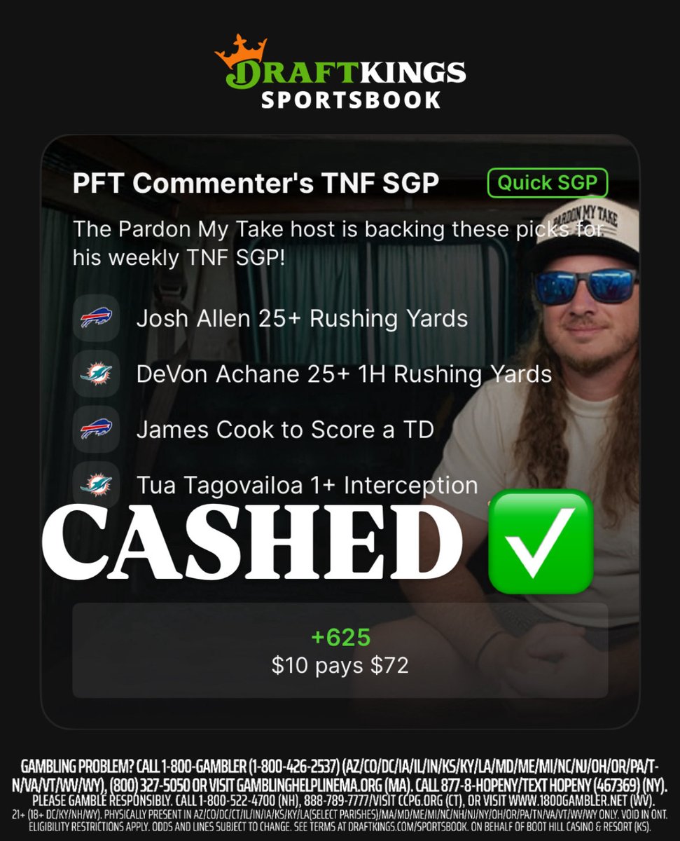 PFTCommenter's tweet image. Your welcome #DKPartner
