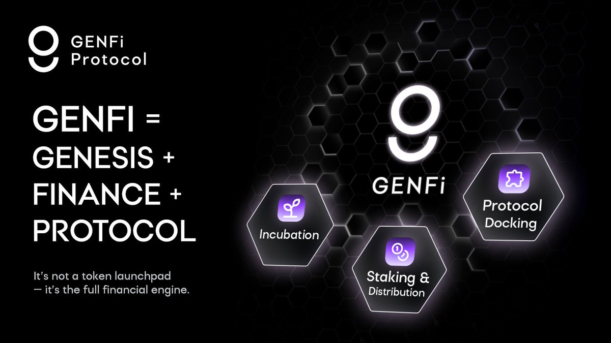 tubescommunity's tweet image. GENFI = GENESIS + FINANCE + PROTOCOL
    🌱 Incubation
    🔁 Staking &amp;amp; Distribution
    🧩 Protocol Docking
    It’s not a token launchpad — it’s the full financial engine.
    #StructuredFinance #BlockchainEcosystem