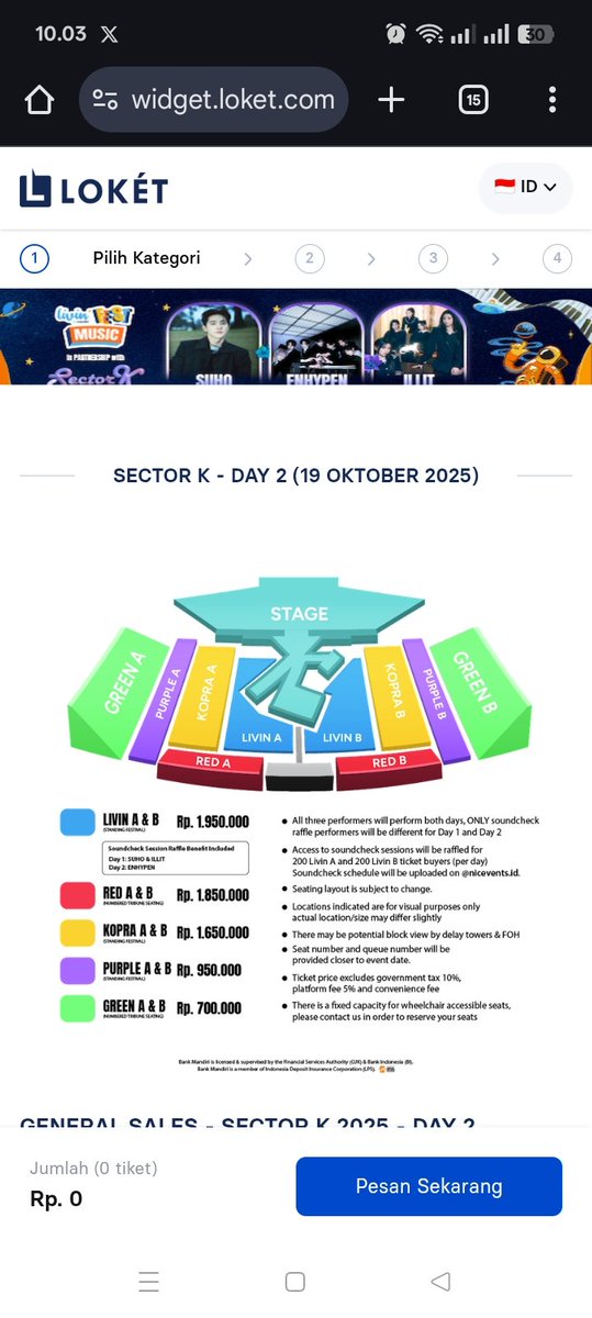 LIVIN’ MUSIC FEST 2025 <SECTOR K> in Jakarta DAY 2

yang mau dibantu
🎫 GENSALE (/tix)
CAT LIVIN A/B 
RED KOPRA PURPLE GREEN

DATA SENDIRI, SELFPAY
FEE AFTER SECURED, 100K

📍 linktr.ee/laaselune

t. jastip jaswar jasa war tiket konser festival exo enha illit want to sell wts