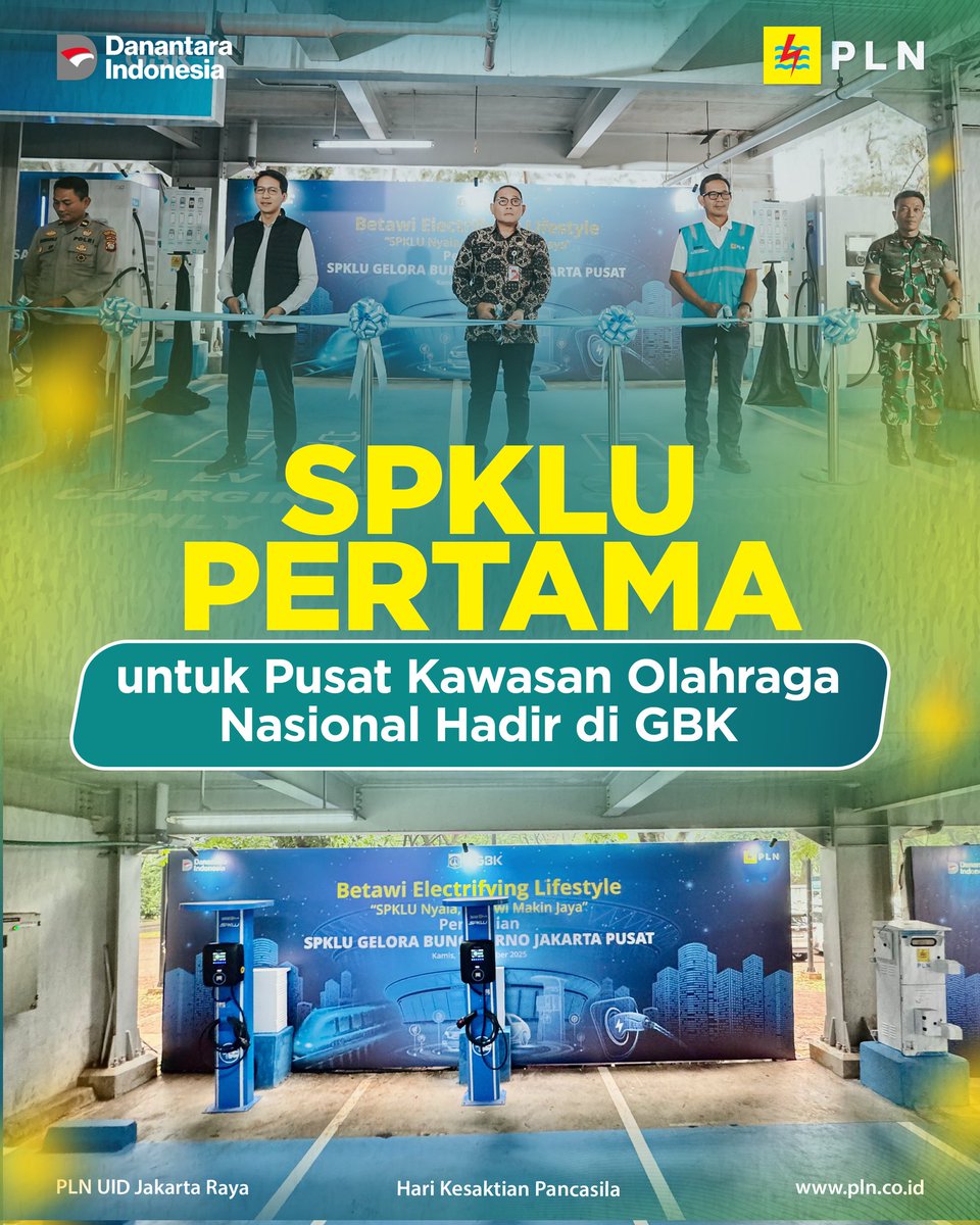 SahabatPLNJkt's tweet image. PLN UID Jakarta Raya meresmikan #SPKLU pertama di kawasan olahraga nasional Gelora Bung Karno.

Dilengkapi fasilitas medium charging dan ultra fast charging, pengisian kendaraan listrik kini lebih cepat, efisien, dan semakin dekat dengan masyarakat.

#PLNDisjaya #ElectricVehicle