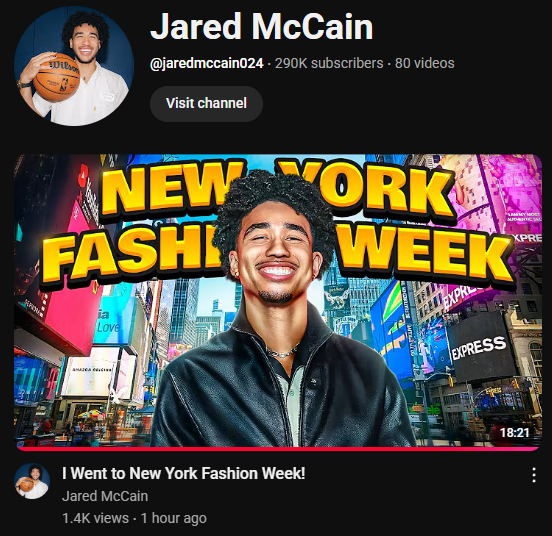 ArmagonMedia's tweet photo. New Thumbnail for @J_mccain_24! 🎨
Title: I Went to New York Fashion Week!♻️❤️
#thumbnail #ytthumbnail #jaredmccain #youtube #photoshop #nbaplayer #mccain #thumbnaildesign #newyork #76ers https://t.co/0qJKUVEynn