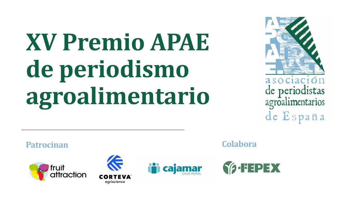 APAE_informa's tweet photo. 🏆 Hoy reconocemos el trabajo de @JoseIvanSuarez6 @InformeCEX @TierrayMarRTVA @victormfeliu como ganadores de la XV edición de los Premios de Periodismo Agroalimentario convocados por APAE.

¡Enhorabuena a todos ellos! 🏅🏅🏅🏅

https://t.co/G8fIkeMtnp https://t.co/LB3lrQcEPl
