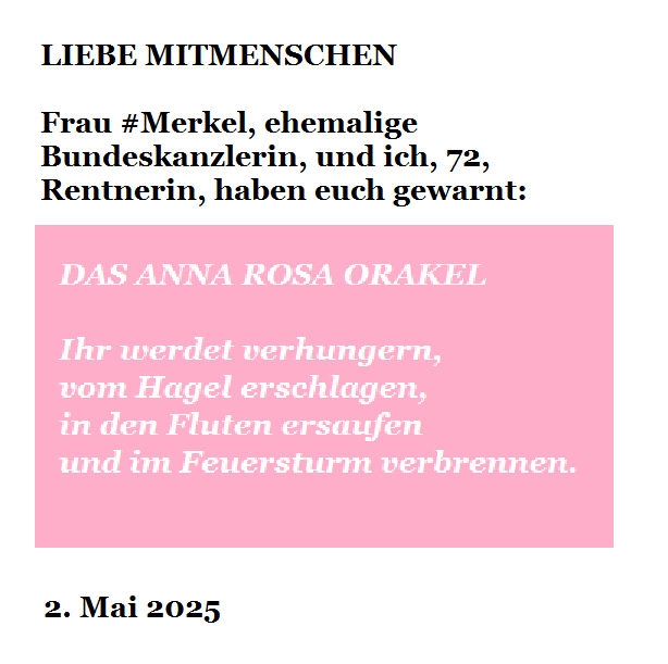 AnnarosaBrito's tweet image. #NEUFASCHISMUS IST,
- wenn das Volk die Augen vor Umweltzerstörung verschliesst
- wenn das Volk mit Umwelt-Verbrechern Geschäfte macht
- wenn das Volk arme Menschen ausbeutet und Reiche noch reicher macht
- wenn das Volk AfD und SVP in die Parlamente wählt
#Warnung ⚡️☢️⚡️☢️⚡️