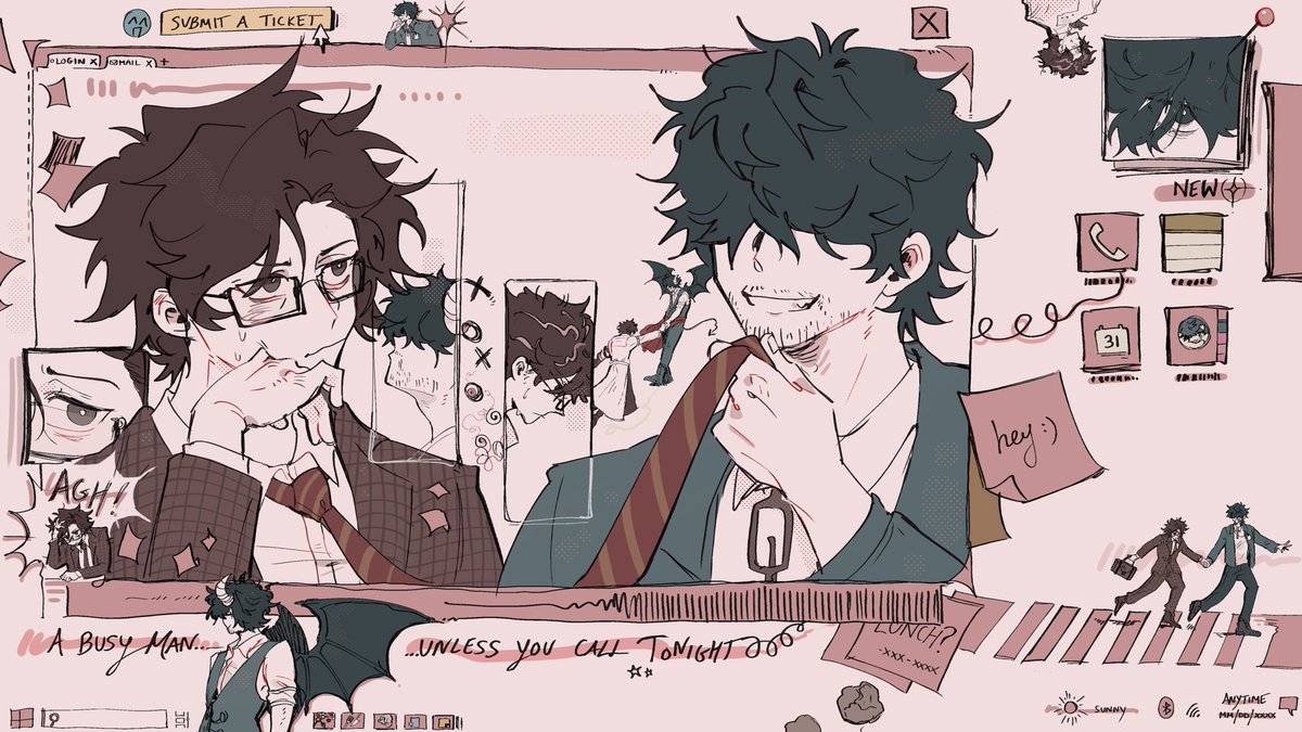 It’s been 5 months of ITtag :D 
ITtag I love you 😭💖

“A busy man, unless you call tonight”
I love this art piece so much!! It is absolutely gorgeous with all the details in it 😭💖 And the computer aesthetic is so top tier ✨💧🥺💛❤️

🎨:@/Daeliuu 
💻✂️: #deITtag #deITguy