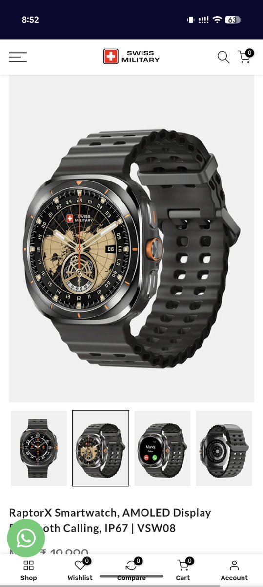tech_that_out's tweet image. Isn&apos;t this just a rebranded Galaxy Watch Ultra?

swissmilitaryindia.com/collections/sm…