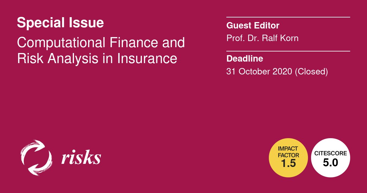 Risks_MDPI's tweet image. 🙌Special Issue Papers #callforreading #Insurance

📰Special Issue: &quot;#ComputationalFinance and Risk Analysis in Insurance&quot;

🌺 9 excellent Papers collected, 36596 views: 👇mdpi.com/si/risks/Compu…

#riskanalysis #RisksMDPI