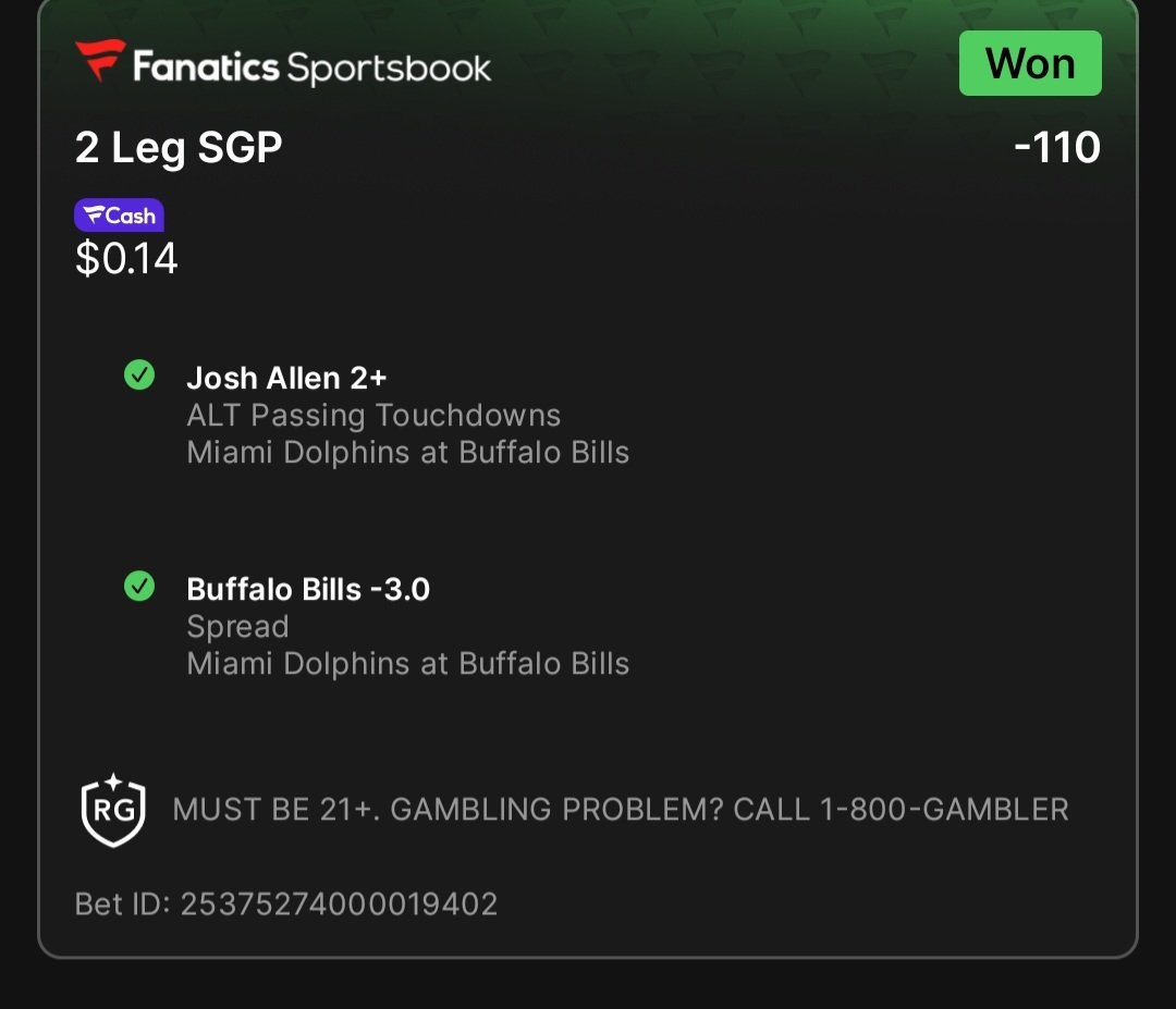 Mr_Denim_101's tweet photo. A CLEAN SWEEP for me in the discord Tonight 🧹🧹🧹

Posted 5 plays 
Rice -2 ✅️
Rice TT O20.5 ✅️ 
3 UNIT Parlay Allen 2 PTD /Bills -3 ✅️
Kincaid ATD ✅️ 
+249 Parlay Tua .5 rush/ Cook 10 RY✅️

Guys...its a free discord...
https://t.co/cBhosxf619

Yall pay money for less https://t.co/UcZ3b57MAP