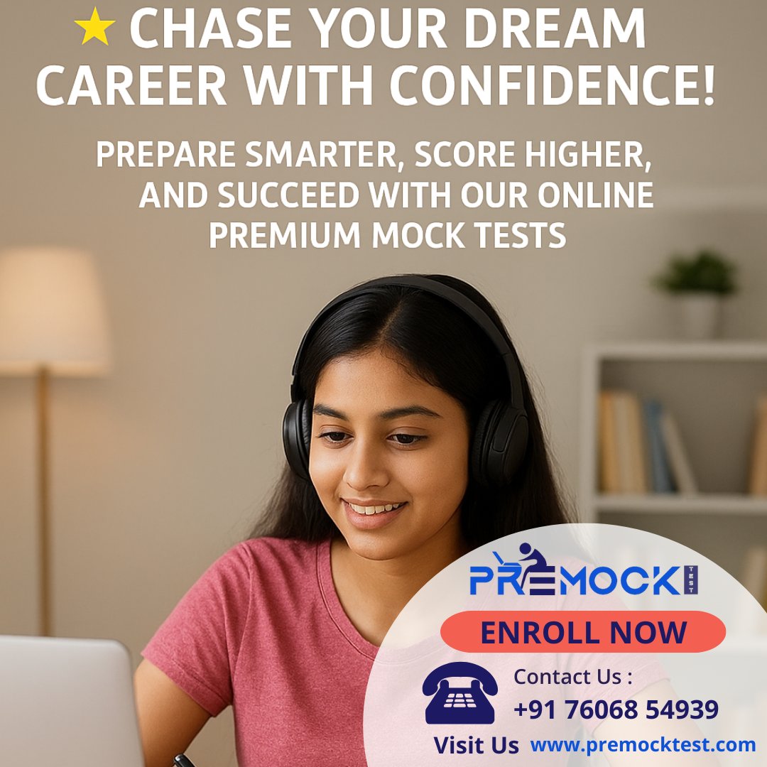 PremockT90018's tweet image. 📚 Stay focused, stay prepared!
Crack SSC exams with our Premium Online Mock Tests – practice anytime, anywhere. 🚀✨

#SSCMockTest #SSCExam #CompetitiveMockTest #GovtMockTest #OnlineMockTest #ExamPreparation #StudySmart #CrackSSC #Premocktest #MockTest