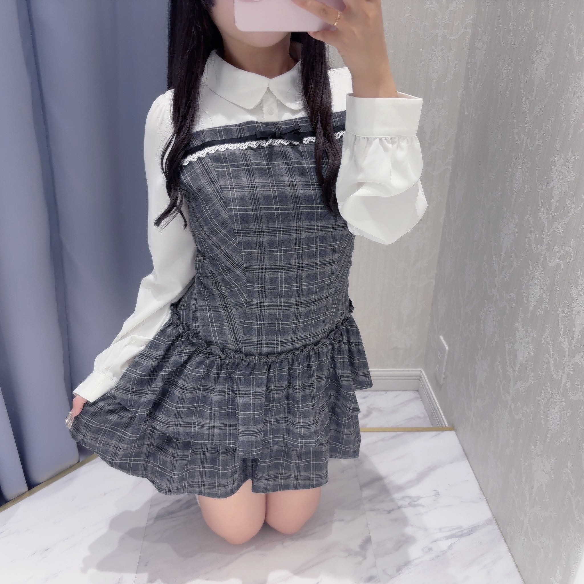 evelyn ティアードミニOP 長袖 CK evelyn ティアードミニOP 長袖 CK