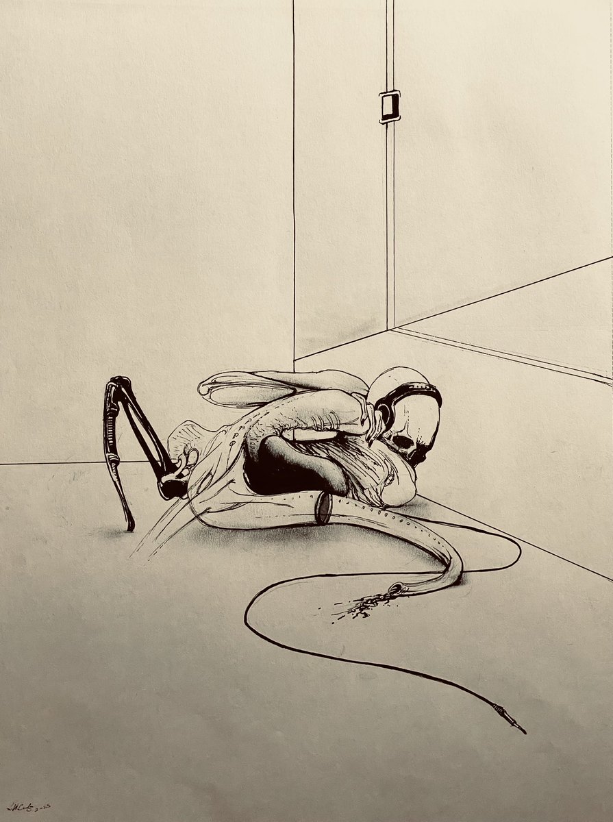 LukeWCraft's tweet image. #traditionalart #inkdrawing #darkart #darksurrealism #lwcraft