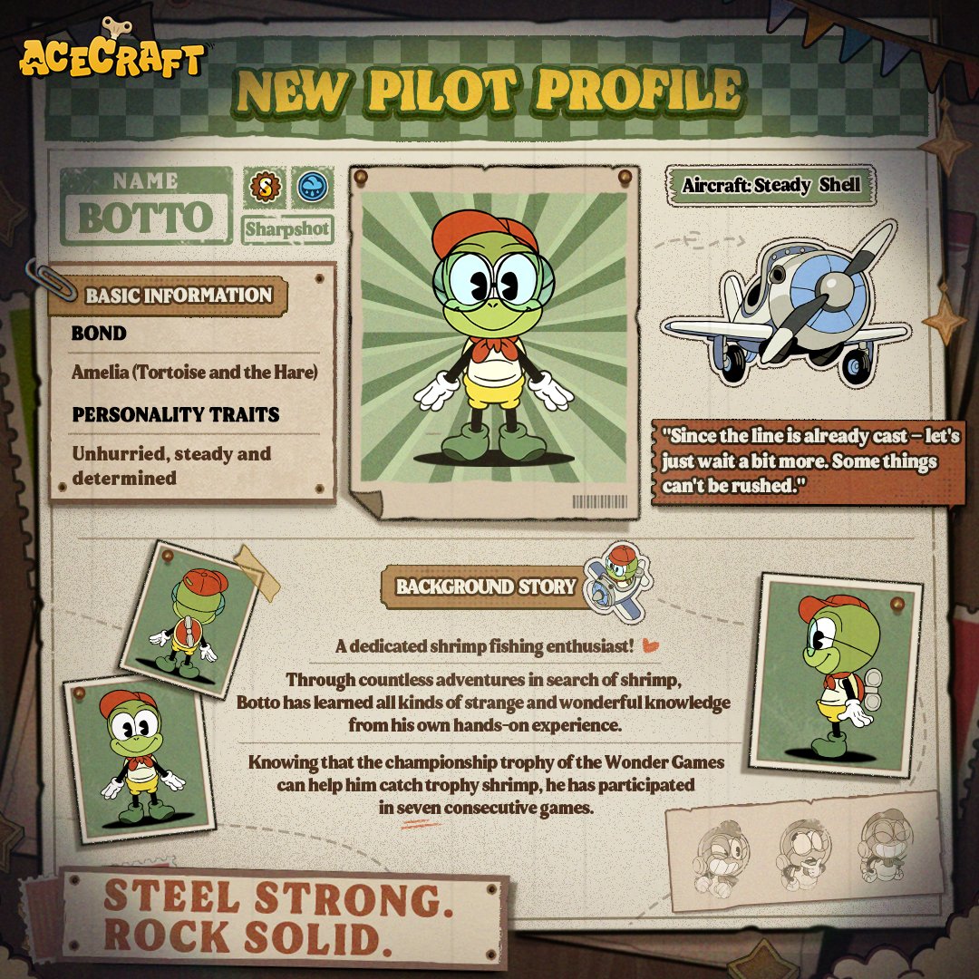 [New Pilot Profile | The unhurried Botto is coming soon!]

📣Cloudia welcomes a special adventurer — Botto🐢! This slow-to-warm-up yet steady and determined shrimp fishing enthusiast has accidentally become a collector of odd knowledge while focusing on his search for shrimp.