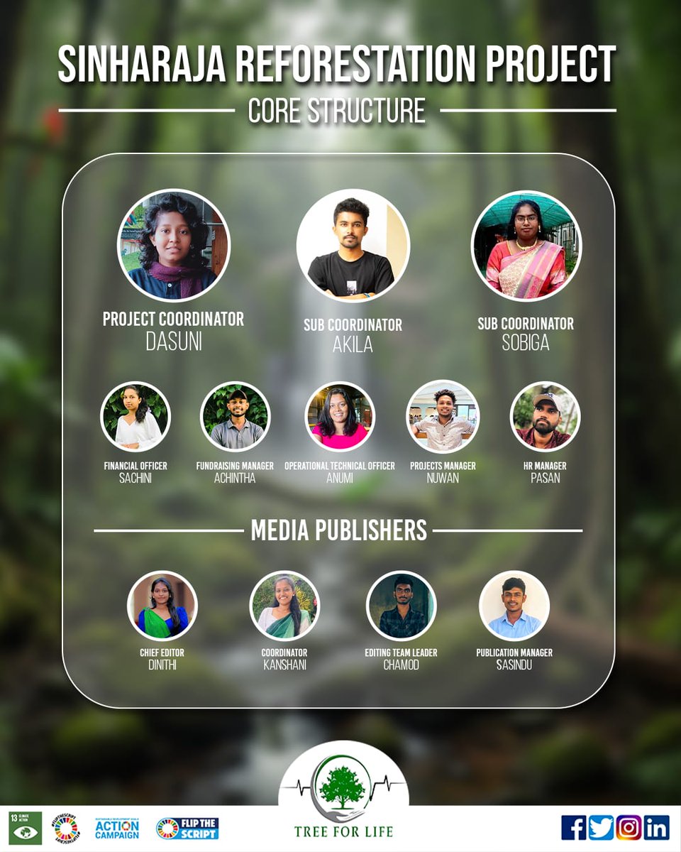 Treeforlifefapm's tweet image. ✨Meet the coordination team behind the Sinharaja Reforestation Project 🍃

Our core team handle *planning, operations, finances, and communication to ensure smooth progress of the project as the leaders.
#SinharajaReforestation #TreeForLife #FAPM #CoreTeam #ProjectCoordinators