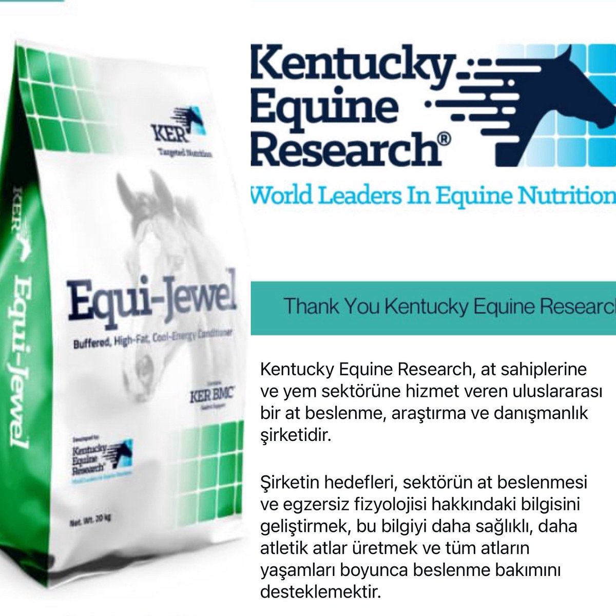 Bilimsel olarak kanıtlanmış formülü ve kullanıcıları tarafından onaylanmış sonuçları ile dünyada ve Türkiye’deki tek kondüsyon yemi Equi Jewel.6 aylıktan itibaren tüm yaş gruplarında 150 gramdan başlayarak 1.5-2 kg a kadar mevcut yemden eksiltip yerine konarak kullanılır.