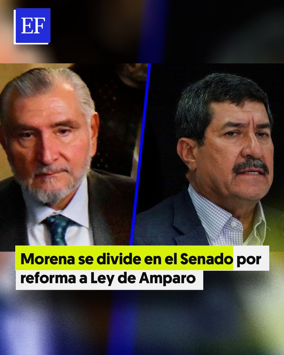 📌 La reforma a la Ley de Amparo, enviada por Claudia Sheinbaum, genera división en Morena. Adán Augusto descarta parlamento abierto, pero Javier Corral y otros senadores insisten en escuchar a la sociedad civil y especialistas elfinanciero.com.mx/nacional/2025/…