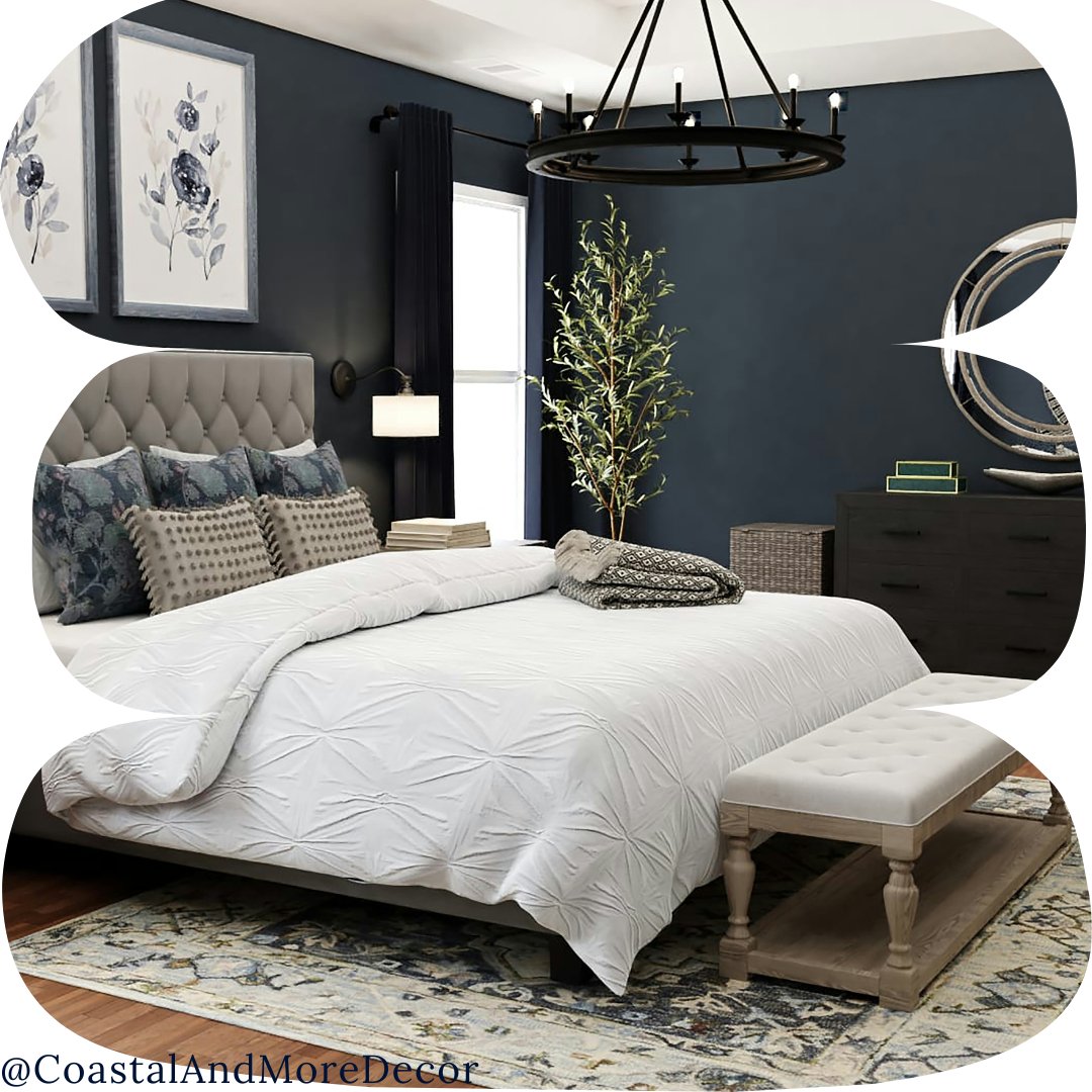 CSTL_More_Decor's tweet image. Would you go for a dark, dramatic color in your bedroom? This space is making us want to! We love how the deep blue wall makes the room feel so cozy & intimate. Let us know what you think in the comments!
Coastalandmoredecor.com
#BedroomDesign #MoodyDecor #DarkWalls…
