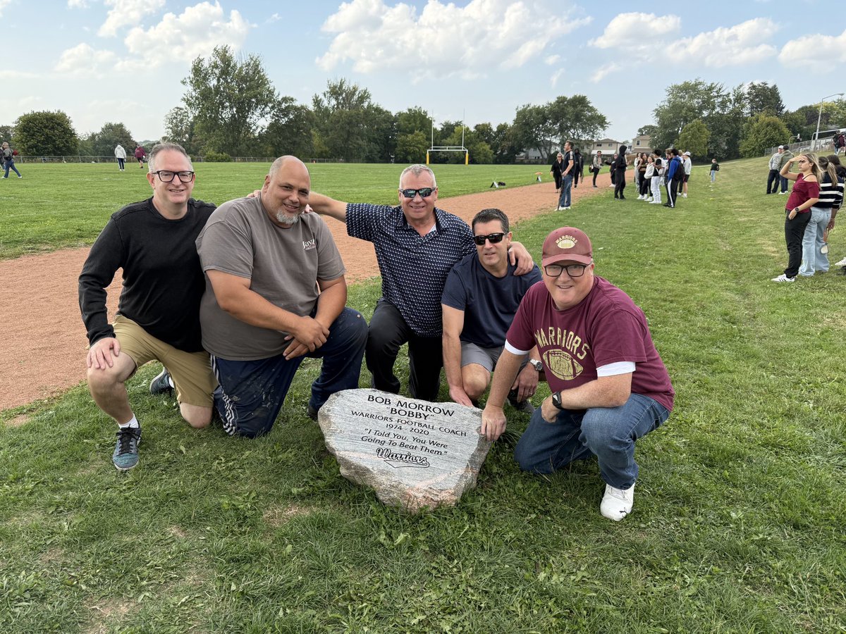 warriors_fbc's tweet photo. Class of 1989 &amp; 1990 teammates. 
All coached by Bobby Morrow. 
WR Chris Burling (his brother was QB on 1987 team) LB Brad Skinner. 
LB Grant Kilpatrick, RB Chris Sajben &amp; Todd Morrison.
Thanks for all the support! https://t.co/uUbdWKc3Dx