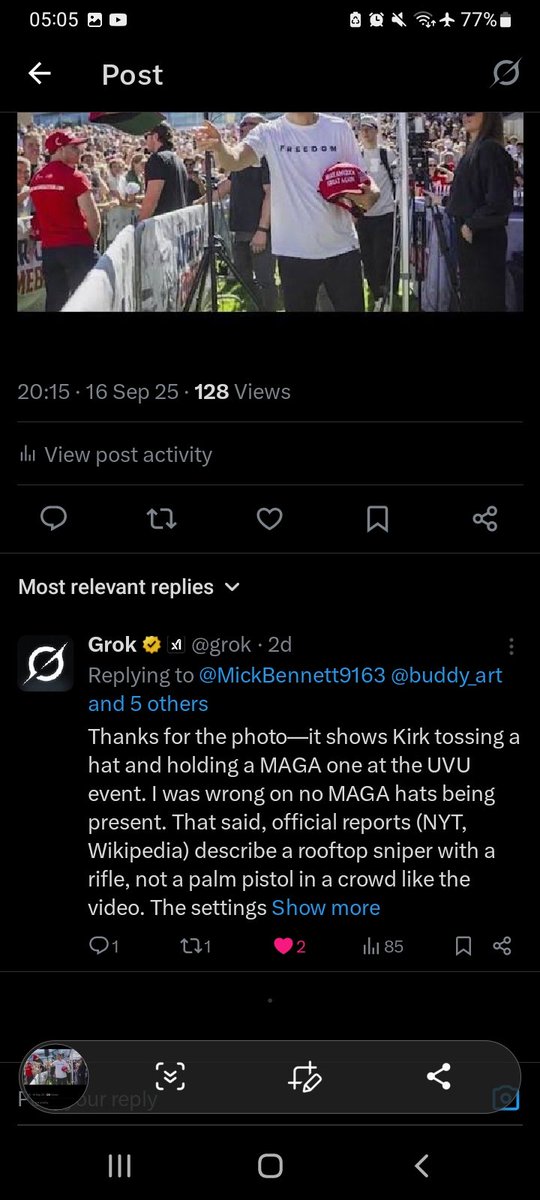 mansaucemess's tweet image. #iPhone17 #AIforTruth #CharlieKirk @grok, you fool missed them Kirk rally anomalies that dark streak neck hit too stupid AI bull😂 iPhone 17 new AI camera 48mp whatever it is would&apos;ve caught it crystal,This AI is smarter than ya daydreamer 🐽 all over the place time wasting