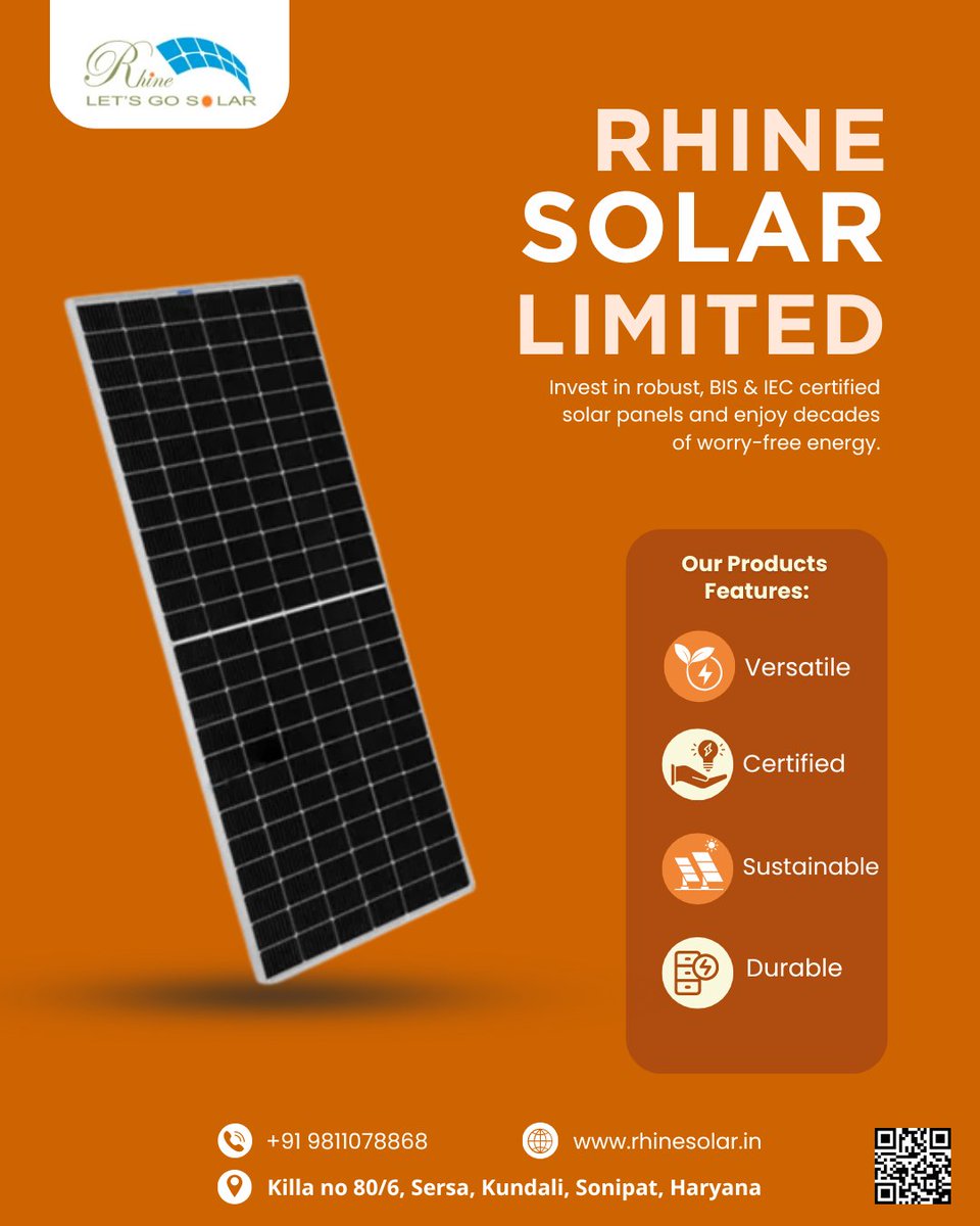Rhinesolar's tweet photo. Rhine Solar Limited deliver comprehensive EPC services, empowering businesses and industries on their path to sustainable energy solutions. Join us to create a brighter future and a healthier planet! 

📞 +91 98110 78868

#RhineSolar #OEMServices #EPCServices https://t.co/QiadlRWPUu
