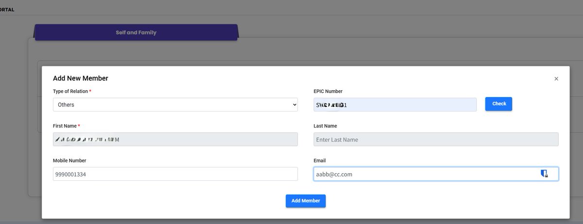 I honestly don't know who designed the voters service portal.. But in your profile, you can add any Indian citizen with an EPIC no and associate a phone no &amp; email address with it.. Why have such a stupid feature?