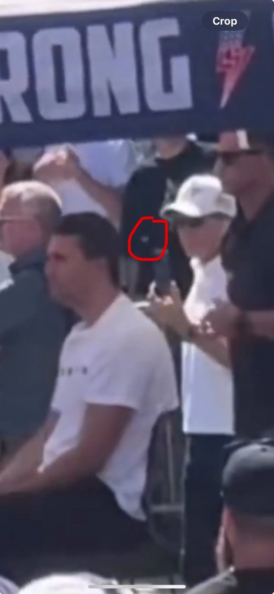 BasedSatori's tweet photo. Holy shit

This might be the most insane piece of evidence that Charlie Kirk was shot from the back, not the roof like we’re being told

The bullet is caught for a split second on video

I’m mind blown. https://t.co/kr5LY0zDyE