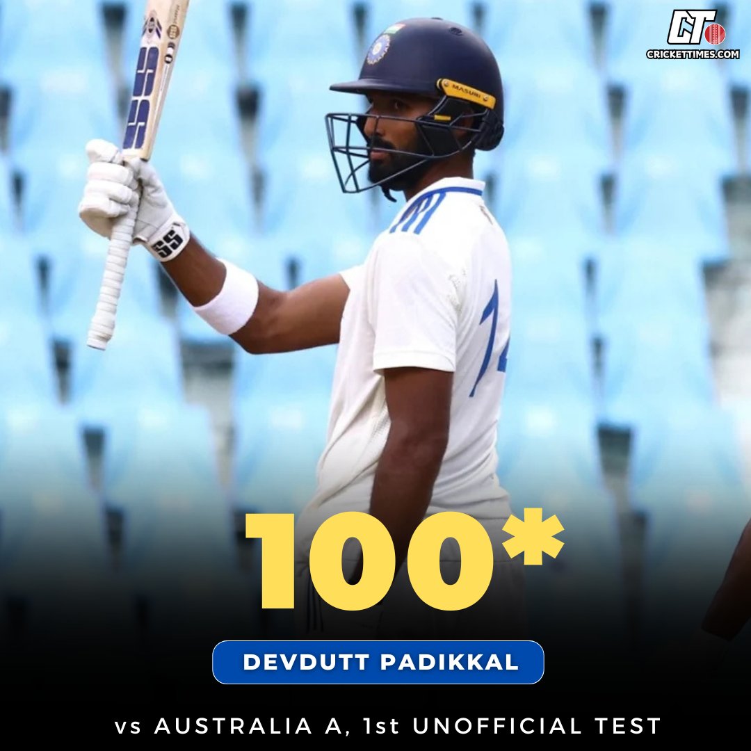 CricketTimesHQ's tweet image. Devdutt Padikkal smashed hundred against Australia A in the 1st unofficial test at Ekana 🙌

#Cricket #DevduttPadikkal #INDvAUS