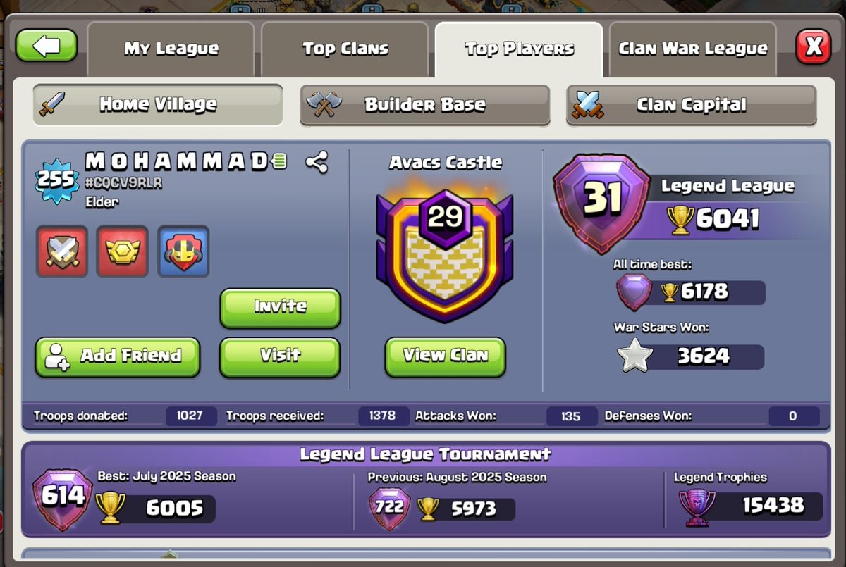 legendxprime0's tweet image. Global Top Player Base🎯
Base 1: M O H A M M A D
link.clashofclans.com/en?action=Open…

Base 2: Rula Bistro
link.clashofclans.com/en?action=Open…

Base 3:  call me sir 
link.clashofclans.com/en?action=Open…
join our Discord more Bases free👇
discord.gg/GApkqpGAjp

#th17baselink #cocbase #legendbase