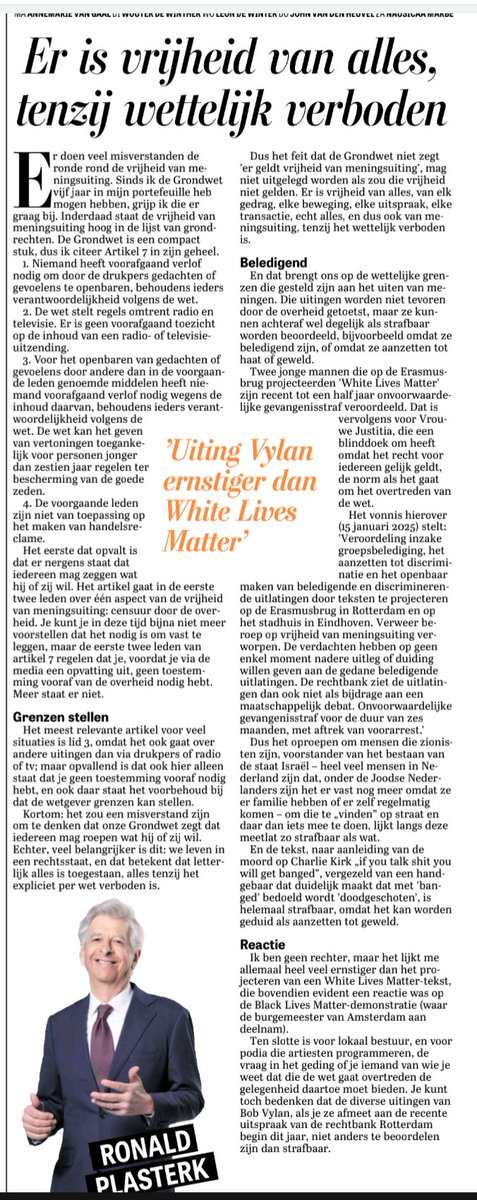 Plasterk legt het haarfijn uit 🎯

De uitingen van Vylan zijn veel ernstiger dan White Lives Matter