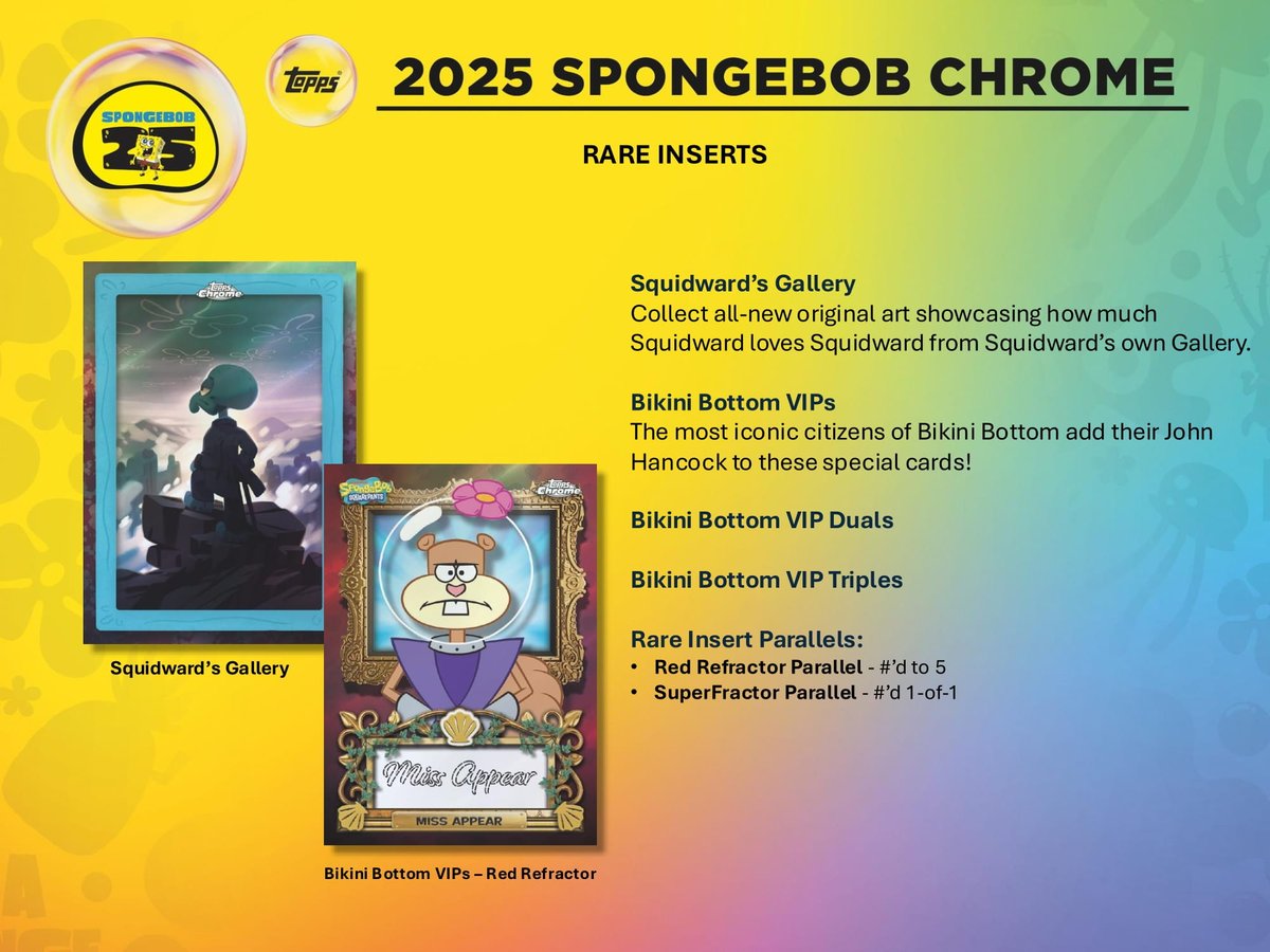 製品情報】 2025年10月上旬 発売予定 ▽ 2025 TOPPS CHROME SPONGEBOB