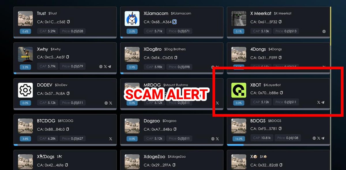 XlayerBot's tweet image. ⚠️xLayer Trading Bot Security Alert: Beware of Fake Tokens! ⚠️
We’ve received reports of fake tokens being deployed under the name “xLayer Trading Bot” , “xLayerBot”, "XBOT" to scam users. To ensure your safety, follow our social media channels for updates and report scams…