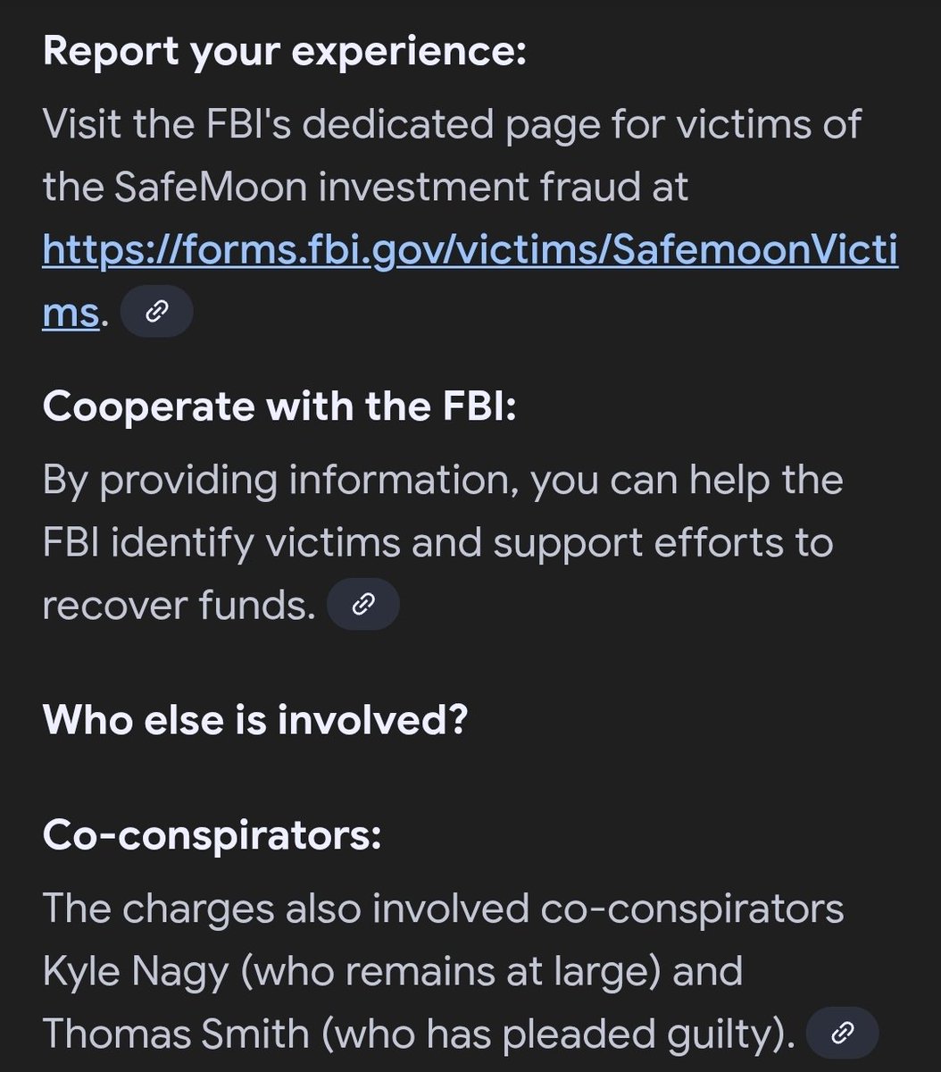 Apparently FBI looking for victims of Safemoon token. I never had Safemoon but I bet some of you did.