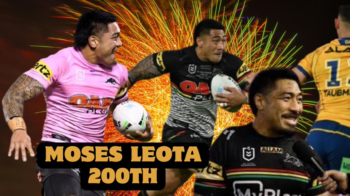 SCContributors's tweet image. I love the way Moses Leota charges at the opposition with such a big joyful smile on his face. Congratulations on 200 NRL games this weekend. 
#NRL #Panthers  #pantherden