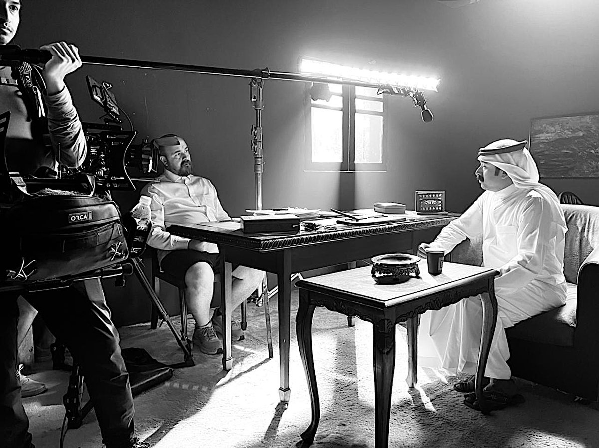 hamzahtarzanpd's tweet photo. Our visionary filmmaker @HamzahTarzanis passionately rehearsing a scene with the talented actor @YasirAlsaggaf for a historical feature film. https://t.co/KRZJTrs8jw