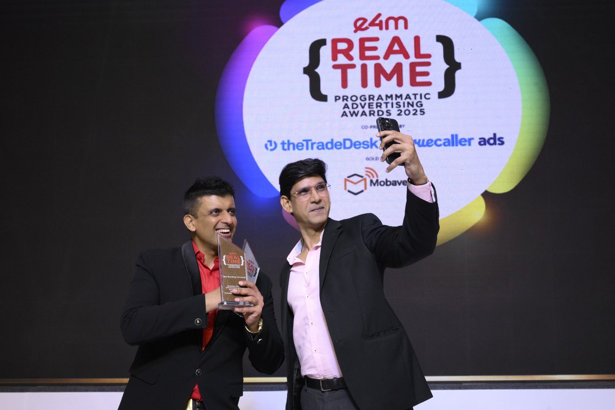 e4mtweets's tweet image. More than just awards — it was a celebration of purpose, precision, and powerful storytelling.
The #e4mRealTime Awards honoured the leaders who turn instinct into innovation. 🏆
Here’s a glimpse into the grand celebration. ✨

#BoldBrands #RealTimeMarketing #LeadershipInAction…