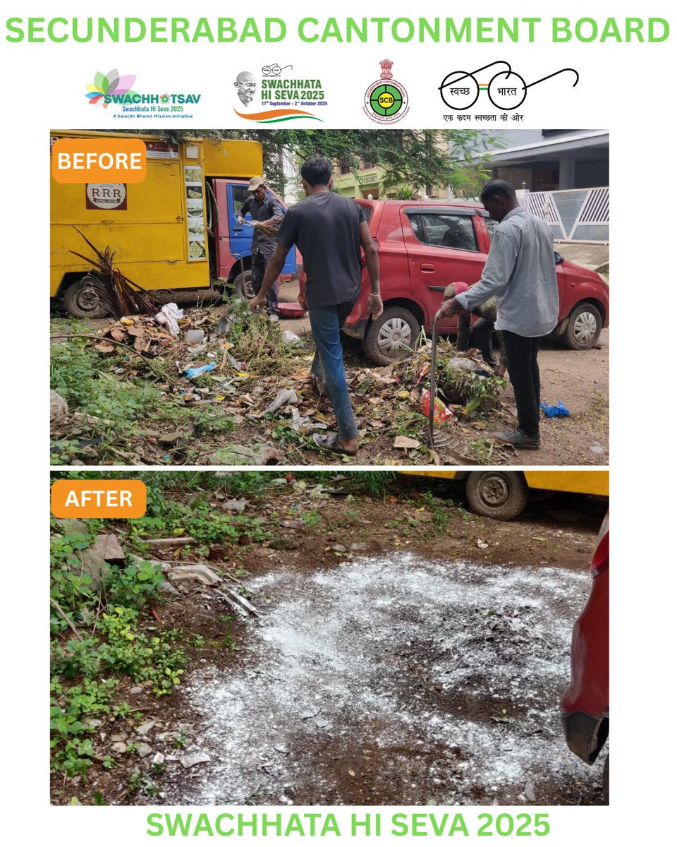 SECBAD_CANTT's tweet photo. Under #SwachhataHiSeva campaign #Swachhotsav, a cleanliness drive was conducted at GVP target units, reinforcing our collective commitment towards a cleaner & healthier environment. 🌍✨ #SwachhBharat #CleanIndia #Cleanlinesstargetunit https://t.co/eQ27c6Nd88