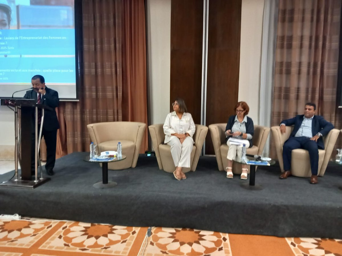 🌍 Day 2 – Session 3 of our workshop on Green &amp; Circular Economy + AI: Women’s Entrepreneurship in the Mediterranean.

💡 Focus: Access to finance &amp; markets – key drivers of sustainable development.

Grateful for insights from UNIDO, ILO, Initiative Tunisie &amp; UNDP.

#GreenEconomy