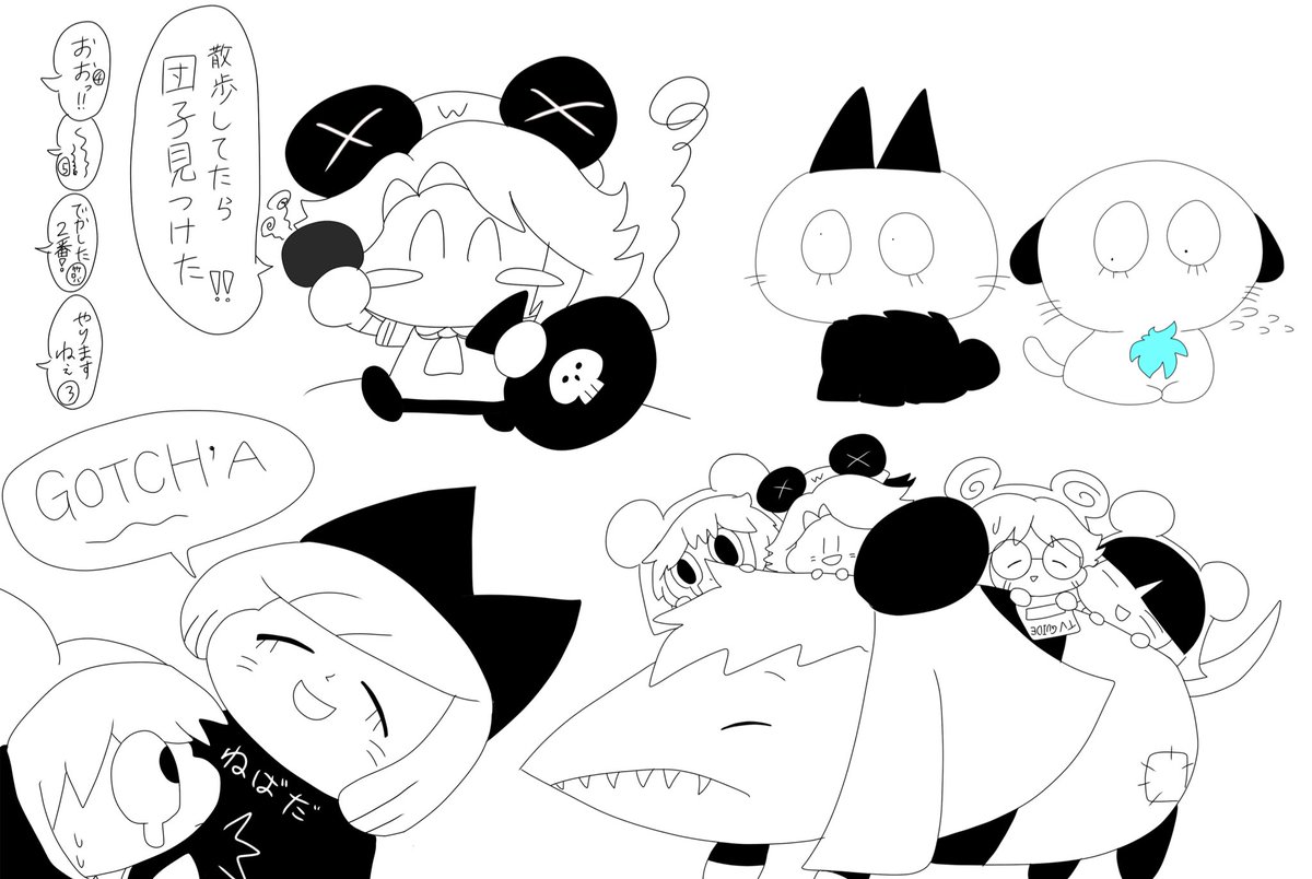 脳内に浮かんだ🐀と🐈‍⬛の落描き
