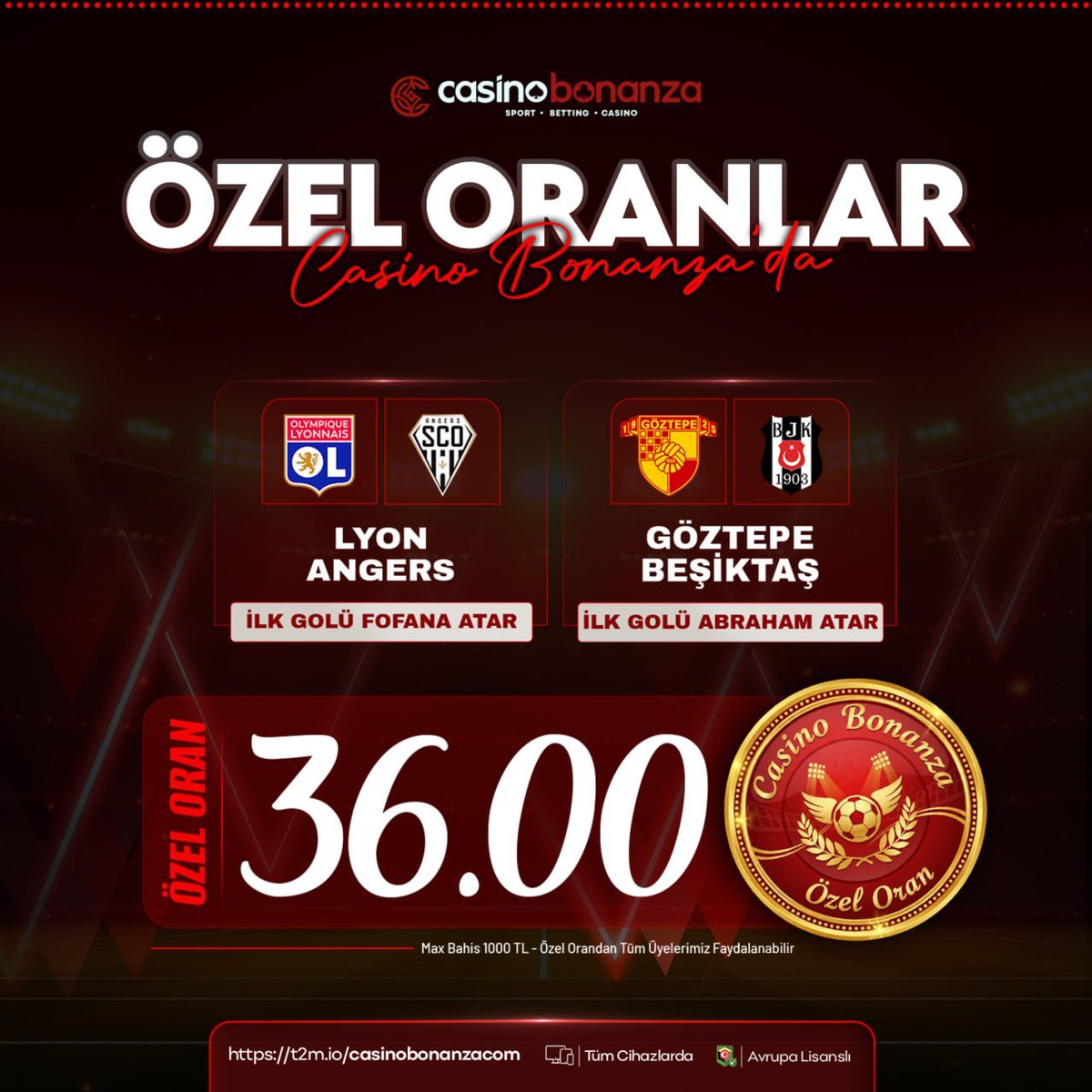 🔥Özel Oran Heyecanı  Başladı 🚩

 ⚡️ÖZEL ORAN: 36

🔗 t2m.io/casinobonanzac…