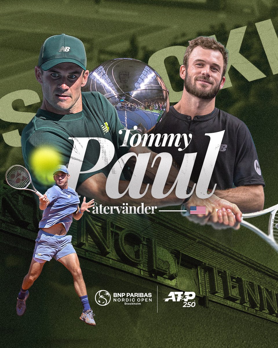 sthlm_open's tweet image. Ni har väl inte missat att förra årets segrare Tommy Paul återvänder till Nordic Open 2025? 🏆🎾 Vi ses i Kungliga Tennishallen 11-19e oktober.