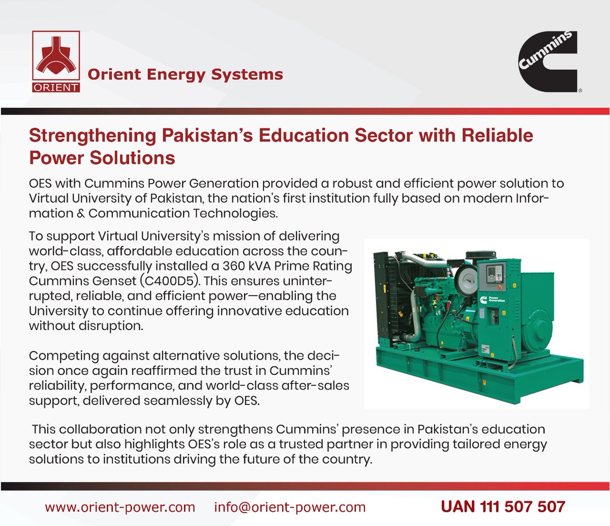 SystemsOrient's tweet image. #reliable #robust #reputable #dieselengine #powergeneration #uninterruptedpower #oes
@CumminsAfrica @VUPakistan
