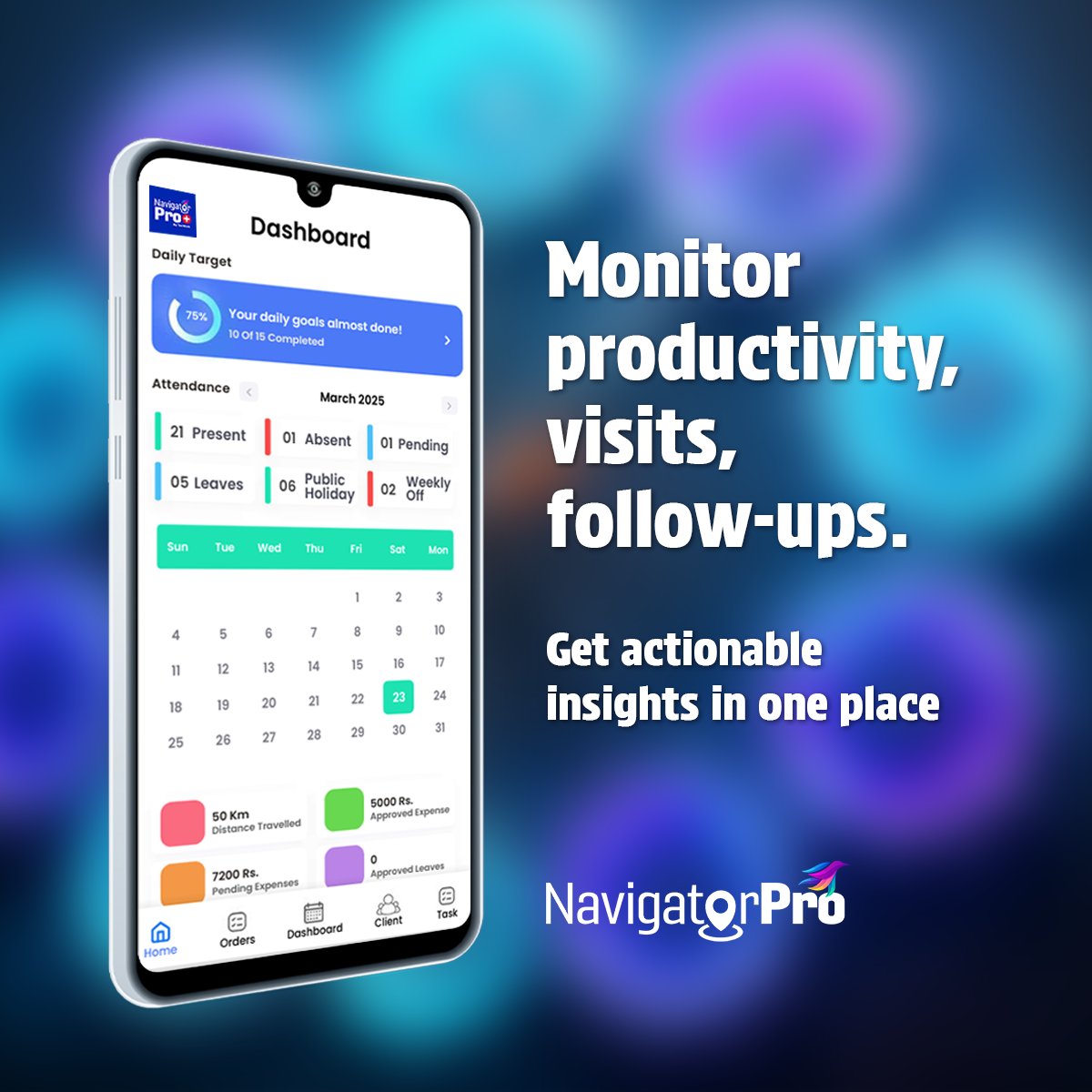 NavigatorPr0's tweet image. One dashboard. All the answers. 
Track productivity, visits & follow-ups with Navigator Pro 🚀 
👉 Click the link to explore! shorturl.at/ix2Vl 
#fieldforcemanagement #fieldforcetracking #trackingsoftware #visitmanagement #technology