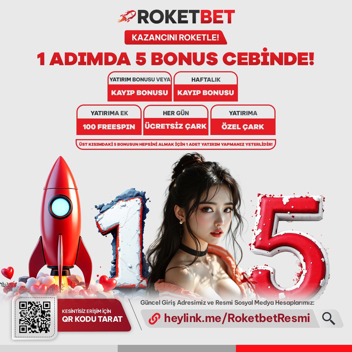 😎 Roketbet 'te 1'e 5 Fırsatı !

✔️ Gün İçerisinde Yapacağın 1 Yatırımın İçin ;

🌟 5 Farkı Bonustan Yararlanabilirsin

👉Güncel Giriş Adresi - kslnk.com/roketresmi

🥳 Kazancın Ve Eğlencenin Adresi
#roketbet #denemebonusu