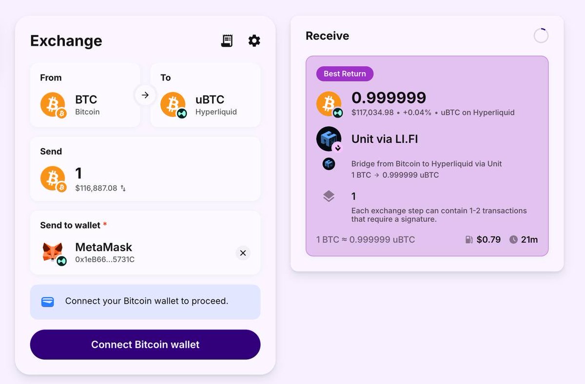 LI.​FI is hands down the most comprehensive offering for value transfer to Hyperliquid - there’s no second best 🫡