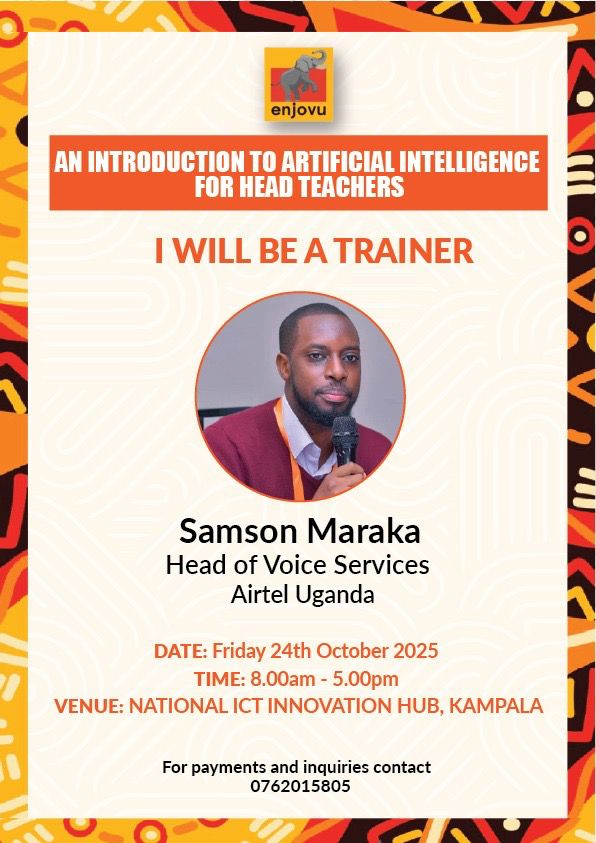 enjovuelearning's tweet photo. Join Samson Maraka, Head of Voice Services at @Airtel_Ug , as he leads small group sessions to provide hands-on guidance on using ChatGPT and leveraging artificial intelligence within Microsoft Office.
#AI https://t.co/r7J55F3ezb