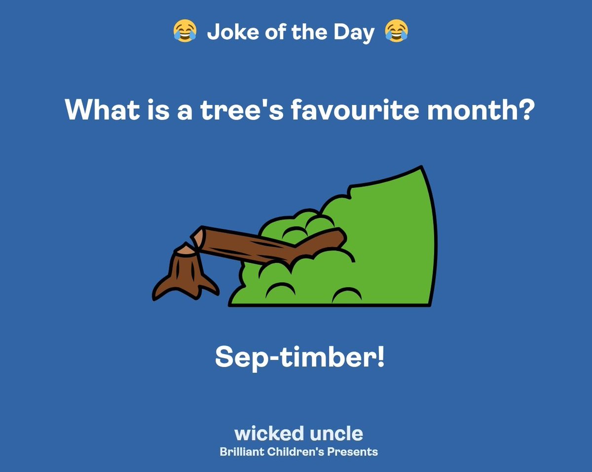 Joke of the day 😂

If you love our jokes, why not check out the Wicked Uncle Joke Factory here: wickeduncle.co.uk/jokes/  

#wickeduncle #brilliantchildrenspresents #giftskidslove #jokeoftheday