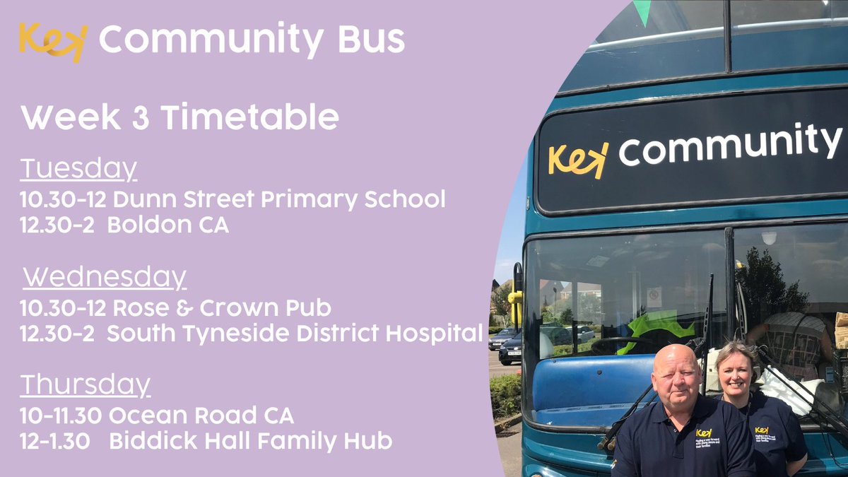 KeyCommunityNE's tweet image. 🚍 Hop Aboard Next Week!
Amazing deals on food &amp;amp; household items – everyone welcome!

💳 We accept cash, cards &amp;amp; Healthy Start vouchers.
🛍️ Please BYOB!
❤️ Love shopping with us? Spread the word to family &amp;amp; friends!

#keycommunitybus #shoplocal #southtyneside #timetable #week3