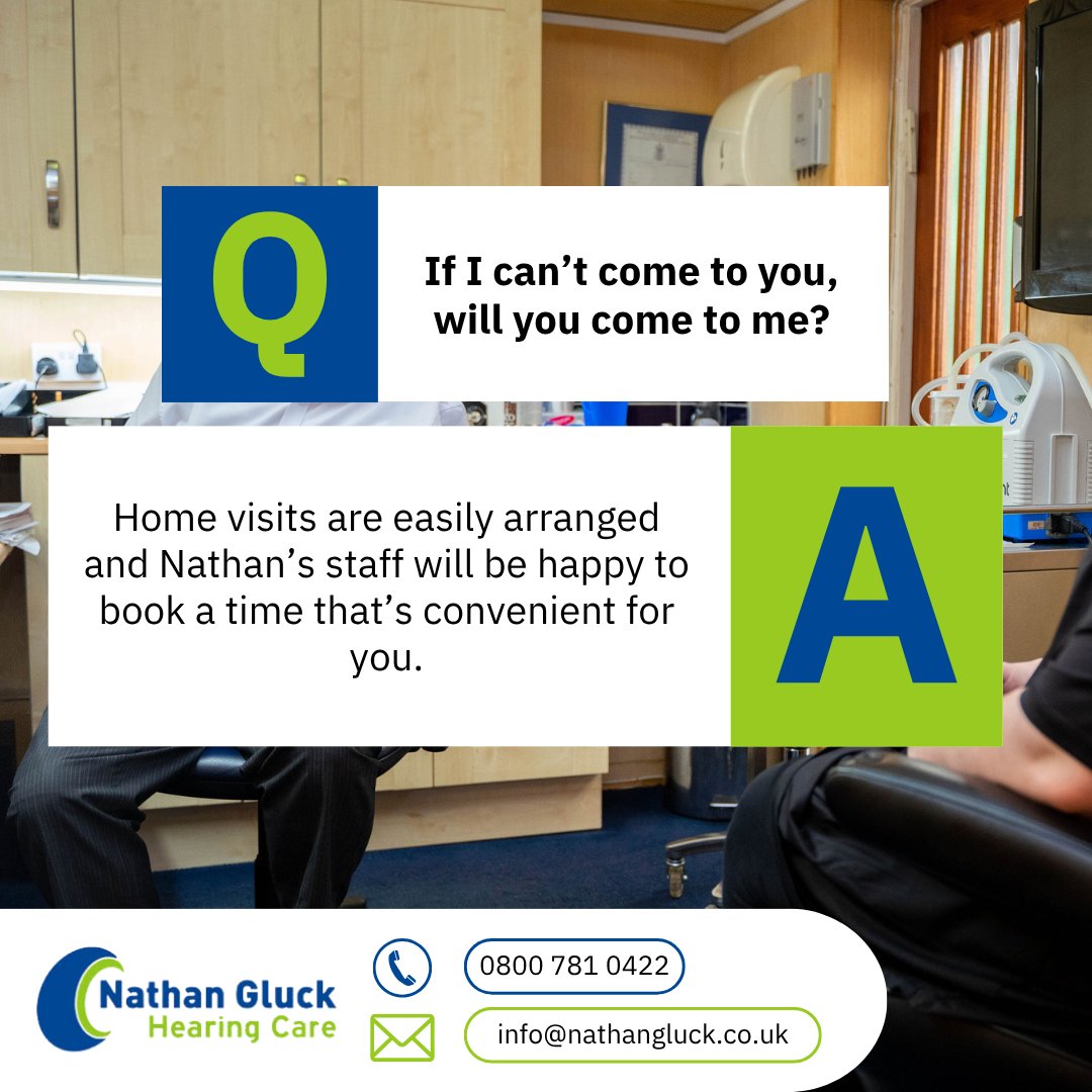 We understand that not everyone can easily get to our clinic, and that's why we offer convenient home visits.🏠

📍Home visits are available in the following postcode areas: WD, EN, HA, NW, and N. 

Book your next home visit👉loom.ly/S5lWsBw

#HomeVisits #FAQ #HearingCare