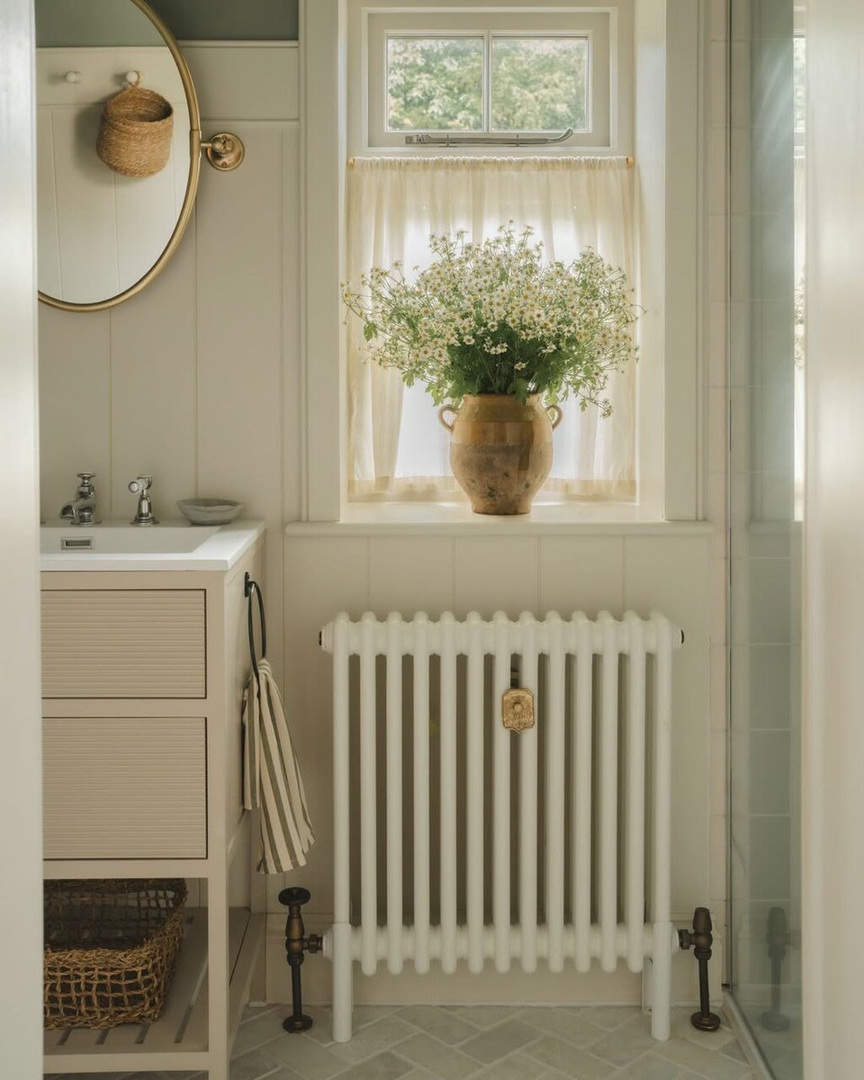Net_Lettings's tweet image. #Proof that even the #smallest spaces can feel #serene 🌼🪞

This #dreamy bathroom blends soft neutrals, #vintage charm and #natural textures, all bathed in that perfect afternoon light. The details? #Impeccable.
 
REPOST: &apos;housebeautifuluk&apos; ✨
