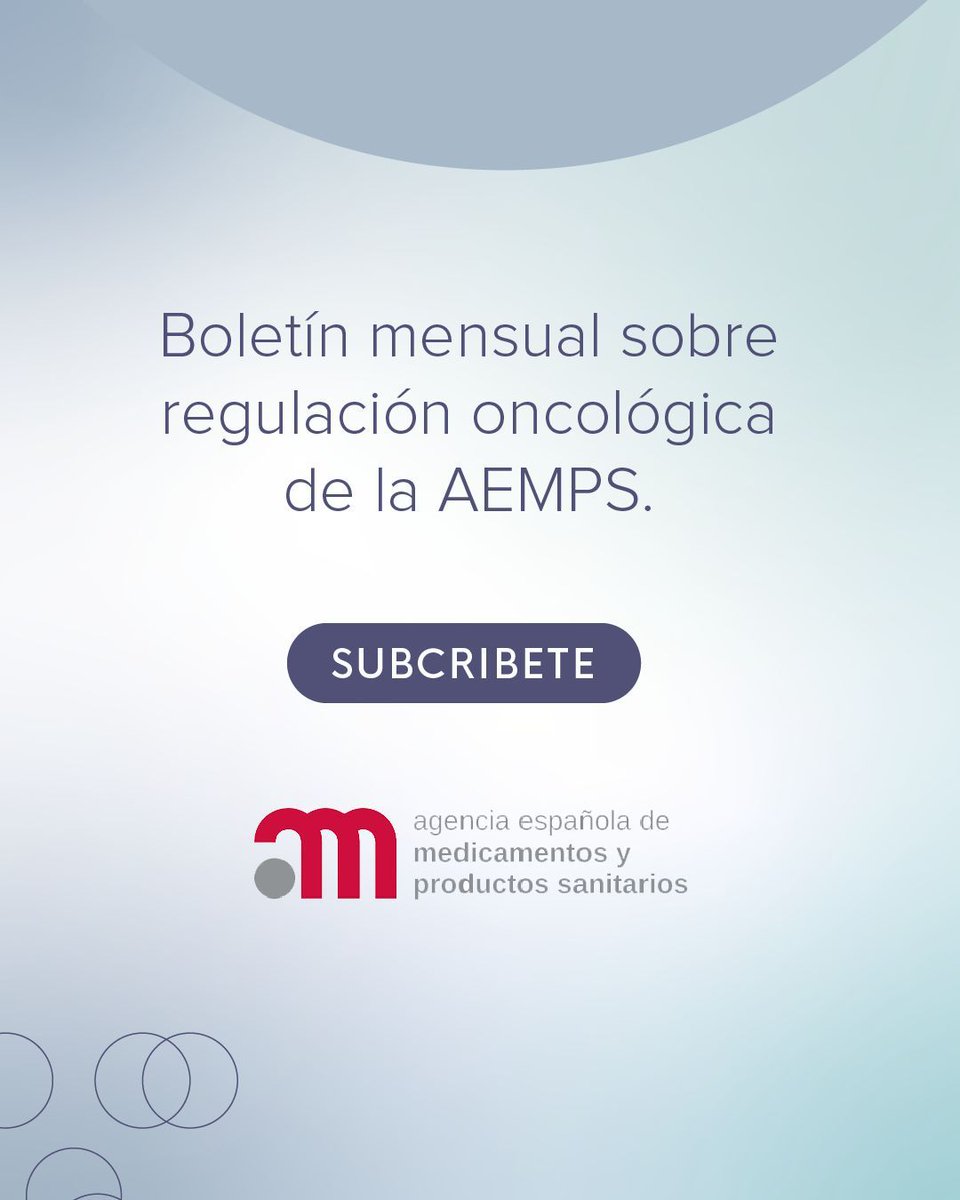 🆕 The AEMPS offers a monthly newsletter on oncology regulation. If you are a patient, a professional, or a researcher, stay informed of changes shaping the future of cancer by subscribing here: gob.us4.list-manage.com/subscribe?u=ab…