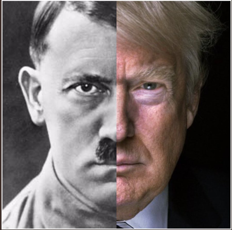 TheNorthEstate's tweet photo. "𝗔𝗻𝘁𝗶-𝗳𝗮𝘀𝗰𝗶𝘀𝘁𝘀 are 𝘁𝗲𝗿𝗿𝗼𝗿𝗶𝘀𝘁𝘀!"
~ Hitler, 1939
~ Trump, 2025
#NoKings #AmericaHasFallen #Resist https://t.co/ogGziqb03E