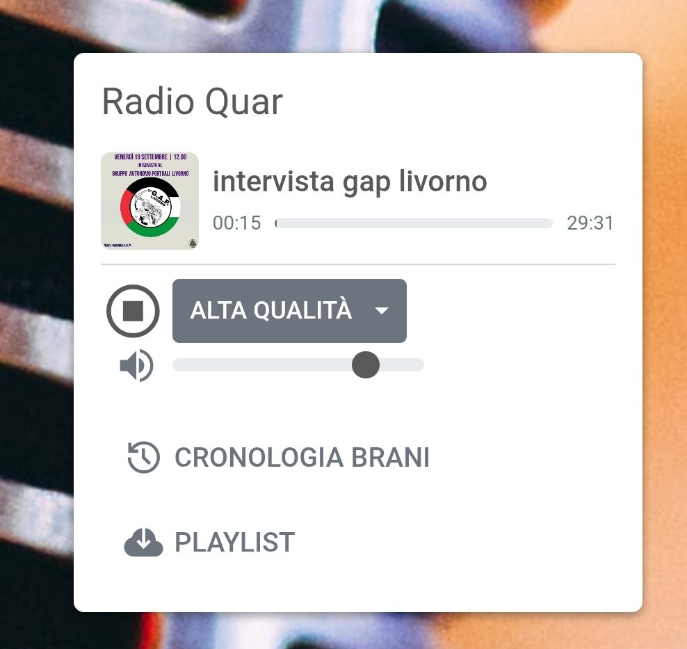Se per oggi non l'avete ancora accesa, è il momento di farlo!
Intervista al gap Livorno su <a href="/RadioQuar/">Radio Quar</a> 👇👇👇
Da non perdere